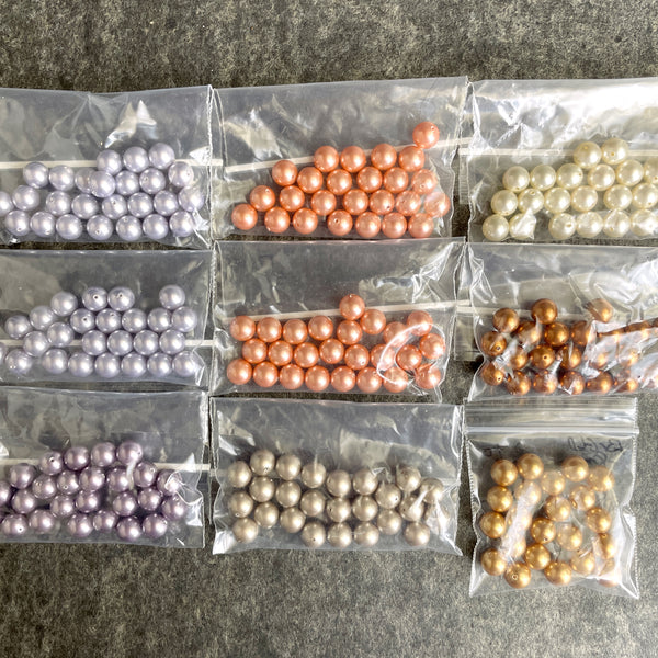 8mm round crystal pearls multicolor assortment - Swarovski? - 200+ pcs