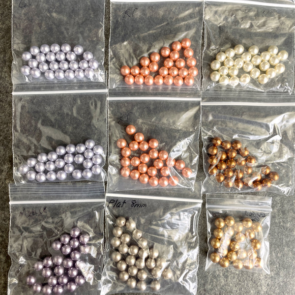 8mm round crystal pearls multicolor assortment - Swarovski? - 200+ pcs