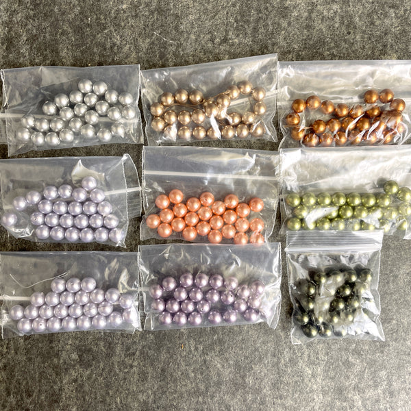 8mm round crystal pearls multicolor assortment - Swarovski? - 200+ pieces