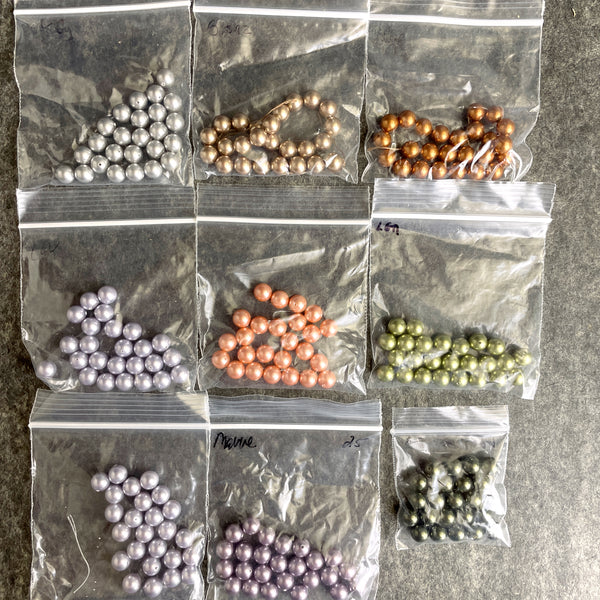 8mm round crystal pearls multicolor assortment - Swarovski? - 200+ pieces