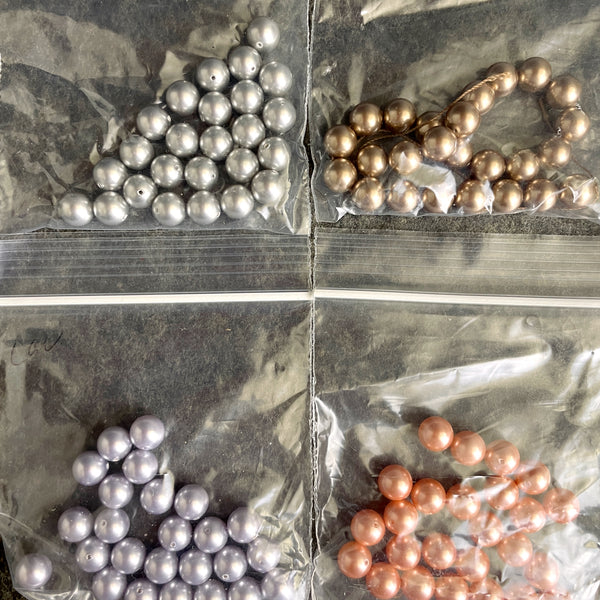 8mm round crystal pearls multicolor assortment - Swarovski? - 200+ pieces