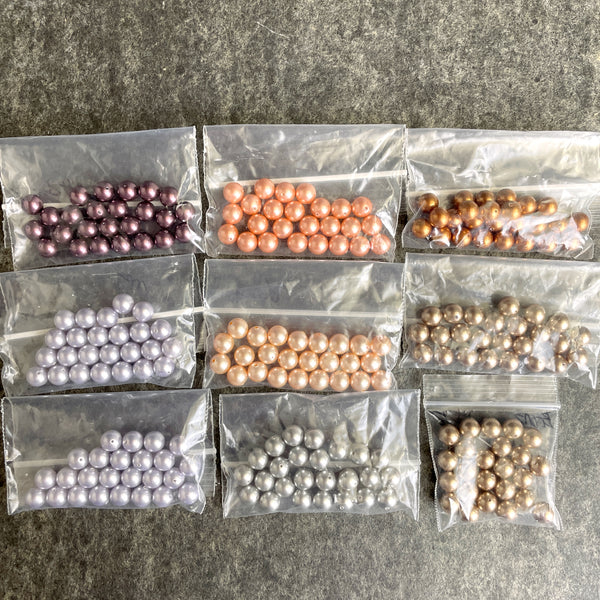 8mm round crystal pearls multicolor assortment - Swarovski? - 200+ pcs