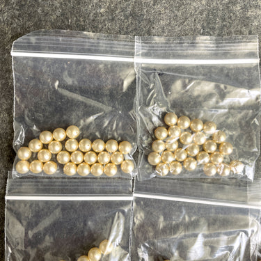 8mm round crystal pearls light gold - Swarovski? - 250 pcs. - NextStage Vintage