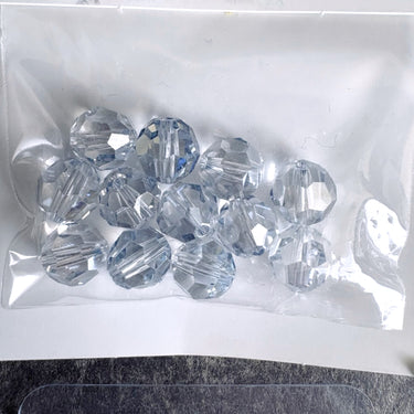 48 8mm Swarovski Elements round crystal beads – light turquoise & blue shade - NOS - NextStage Vintage