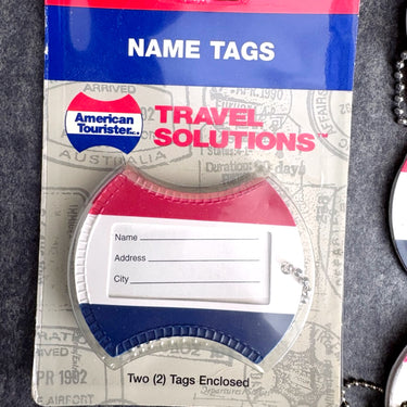 American Tourister luggage tags - lot of 5 vintage travel key chains - NextStage Vintage