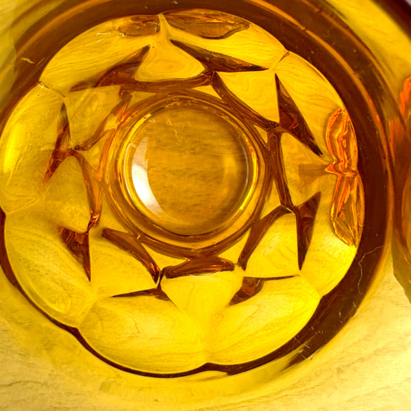 Vintage Anchor Hocking Georgian amber tumblers – set of 4 heavy glasses, 8 oz