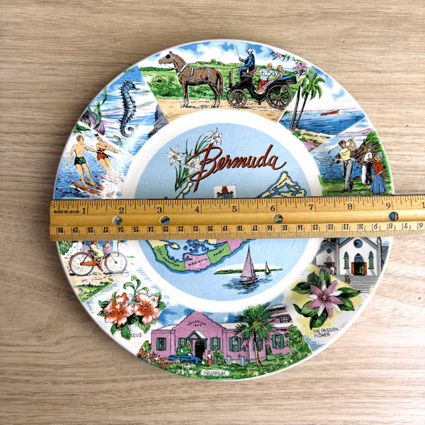 Vintage 1960s Bermuda  souvenir Ironstone plate - retro wall decor - NextStage Vintage