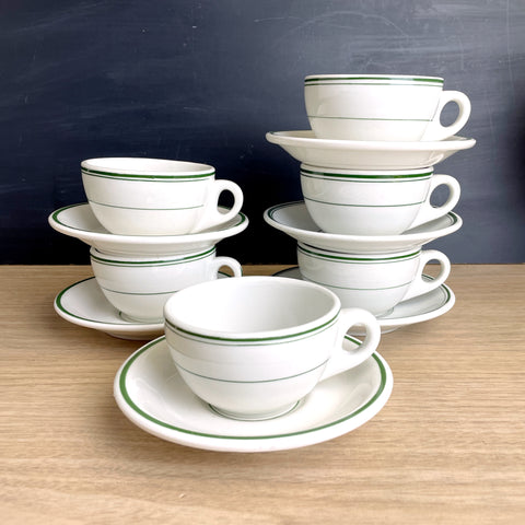 Sterling and Buffalo restaurant ware cups and saucers - set of 6