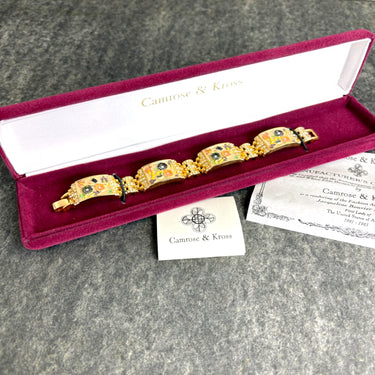Camrose & Kross Jacqueline Kennedy floral enamel and crystal link bracelet - NextStage Vintage