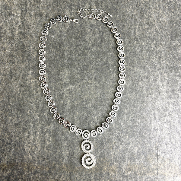 Camrose & Kross Jacqueline Kennedy Crystal Spiral Necklace with box & COA