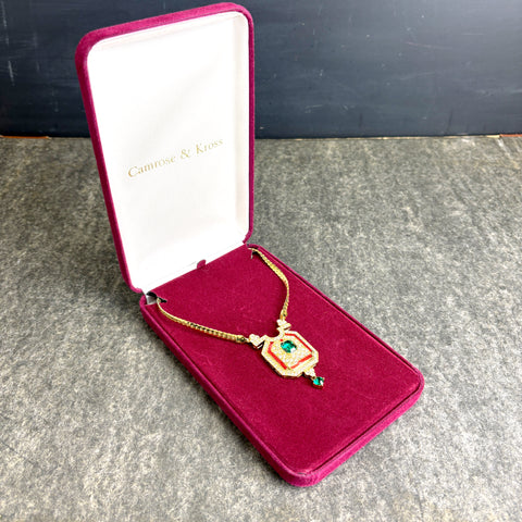 Camrose & Kross Jacqueline Kennedy goldtone pendant necklace - NextStage Vintage