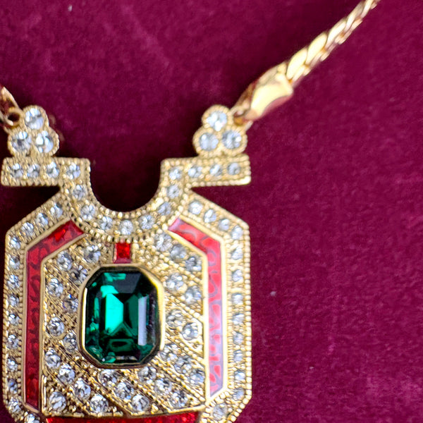 Camrose & Kross Jacqueline Kennedy goldtone pendant necklace - NextStage Vintage