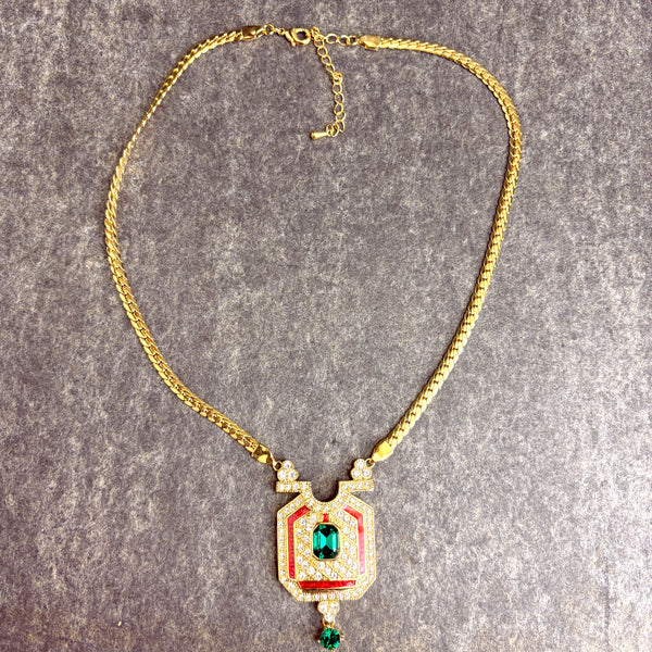 Camrose & Kross Jacqueline Kennedy goldtone pendant necklace - NextStage Vintage
