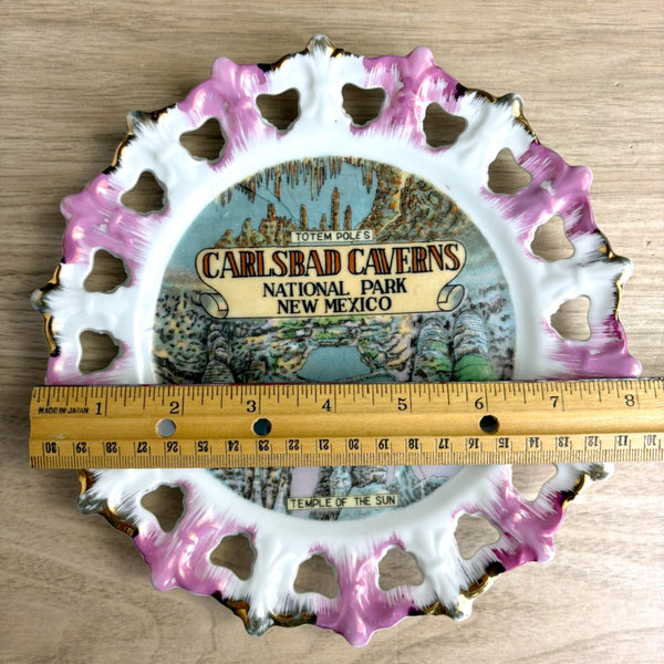 Carlsbad Caverns decorative plate - vintage 1950s road trip souvenir