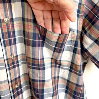 Vintage Y2K CF Hathaway Biddeford Poplin Plaid Shirt Mens M Short Sleeve Button - NextStage Vintage