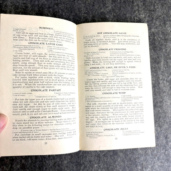 Walter Baker and Co. Choice Recipes - 1914 cocoa and chocolate recipes - NextStage Vintage