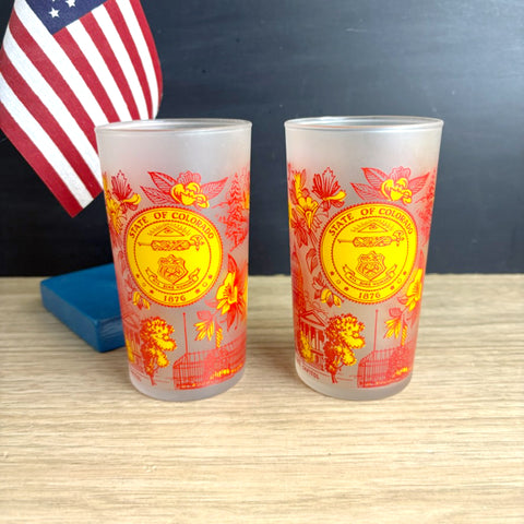 Pair of Colorado souvenir state glasses - vintage 1950s Federal Glass tumblers - NextStage Vintage