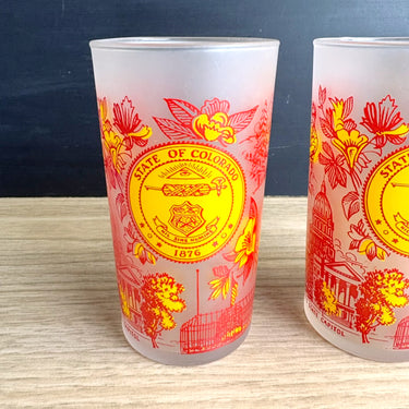 Pair of Colorado souvenir state glasses - vintage 1950s Federal Glass tumblers - NextStage Vintage