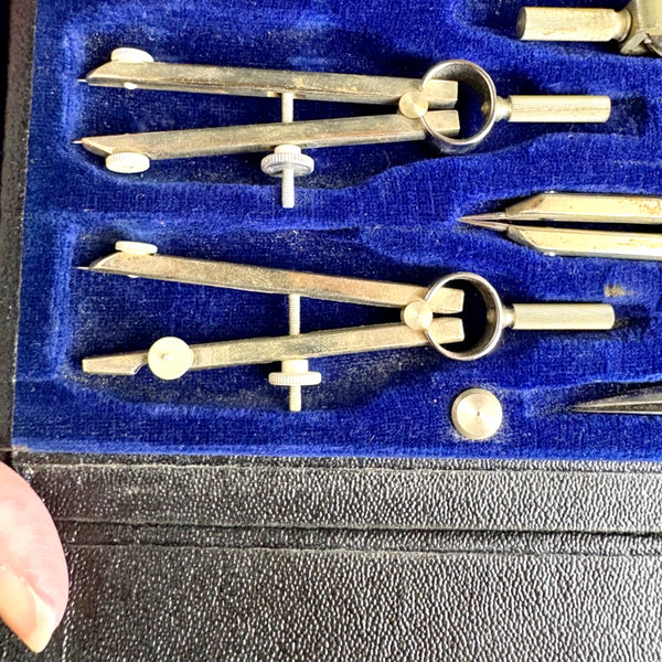 Vintage German drafting tools set - Compass Precision Instruments with Leather Case - NextStage Vintage