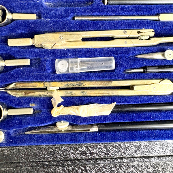 Vintage German drafting tools set - Compass Precision Instruments with Leather Case - NextStage Vintage
