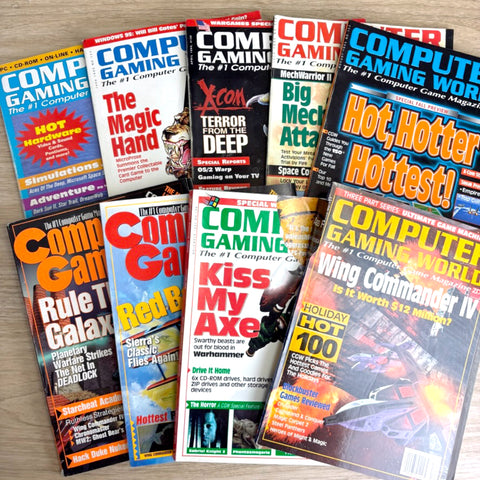 9 vintage Computer Gaming World magazines 1994–1996  - no disks - NextStage Vintage