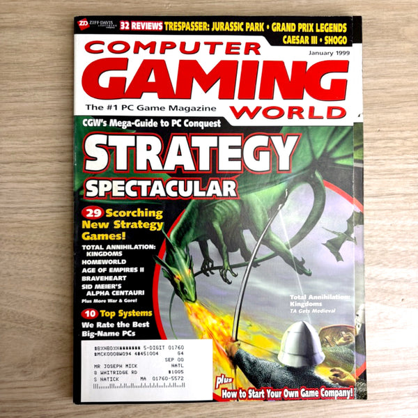 Computer Gaming World Magazines 1999 – 11 Issues – No Disks – PC Game History - NextStage Vintage