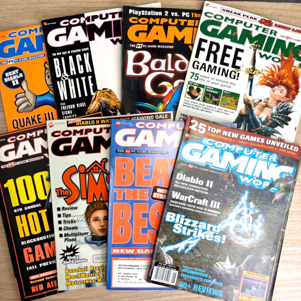 Computer Gaming World magazines 2000 – 8 issues – no disks - PC game history - NextStage Vintage
