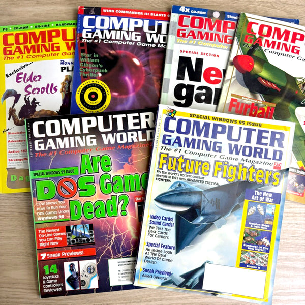 Computer Gaming World Lot - 1995 - 6 issues