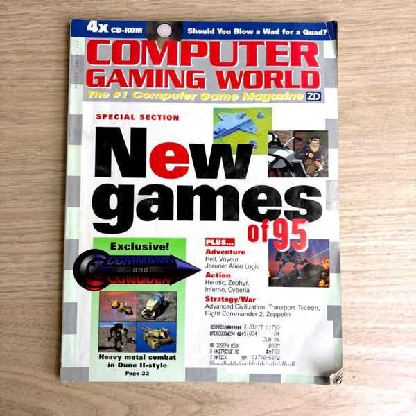 Computer Gaming World Lot - 1995 - 6 issues