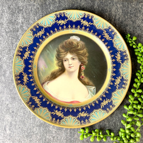 Dresden Art Plate No. 208 - Marianne - 1900s metal litho cabinet plate - NextStage Vintage