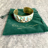 Elaine Coyne verdigris leaf, amethyst and jade cuff bracelet - NextStage Vintage