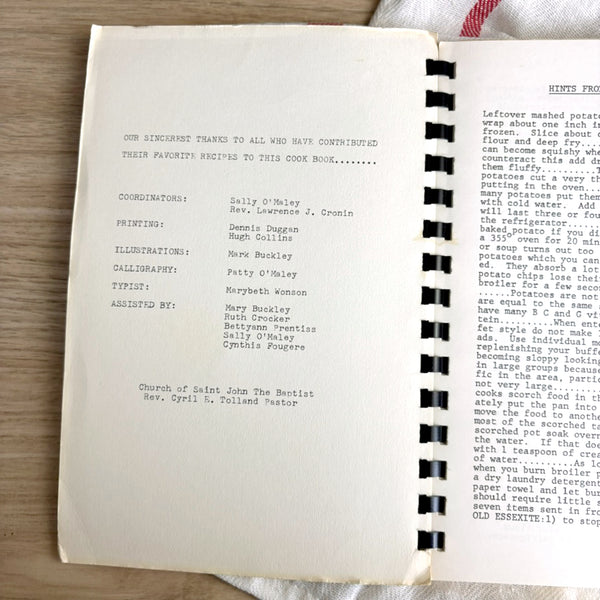 Vintage Essex MA community cookbook – Essex Families Favorite Recipes - St. John the Baptist Church - NextStage Vintage