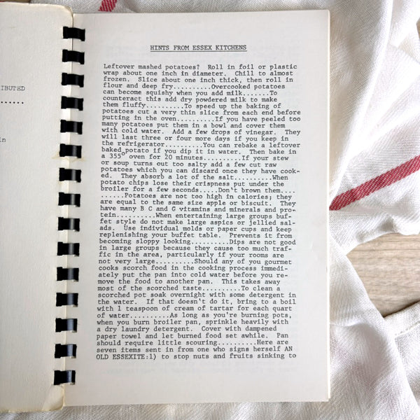 Vintage Essex MA community cookbook – Essex Families Favorite Recipes - St. John the Baptist Church - NextStage Vintage