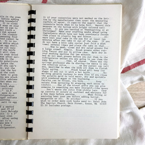 Vintage Essex MA community cookbook – Essex Families Favorite Recipes - St. John the Baptist Church - NextStage Vintage