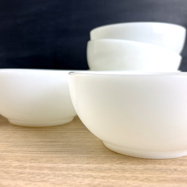 Fire-King Oven Ware set of 5 side bowls - Anchorwhite milk glass - 1950s vintage - NextStage Vintage