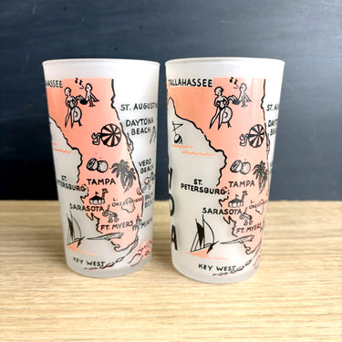 Pair of vintage Florida souvenir state glasses - vintage road trip souvenir - NextStage Vintage