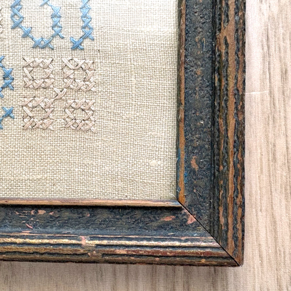 "Home's Best" cross stitch - vintage framed needlework - 1930s vintage