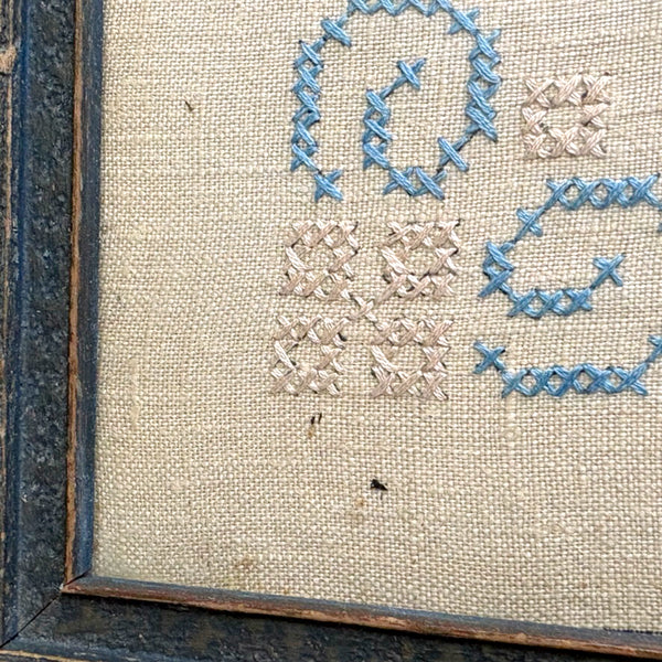 "Home's Best" cross stitch - vintage framed needlework - 1930s vintage