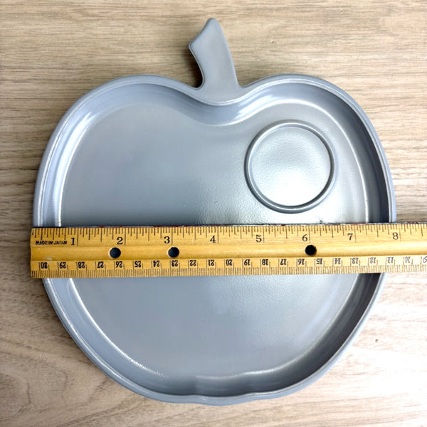 Hazel Atlas Platonite Grey apple snack plate & cup – mid century vintage