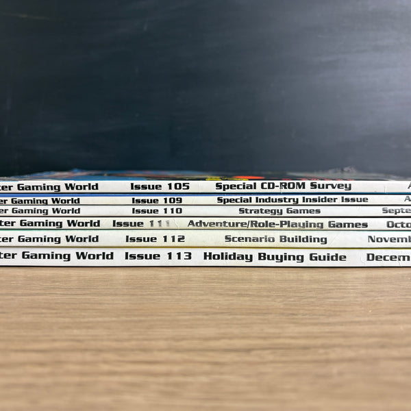 Computer Gaming World lot - 1993 - 6 issues