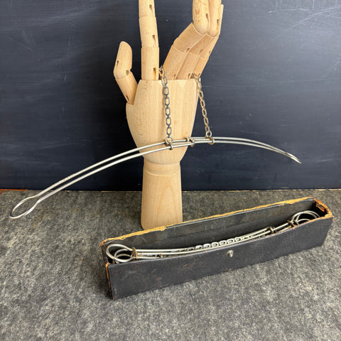 Set of 4 vintage 1903 collapsible travel hangers patented folding metal w/box - NextStage Vintage