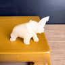 Vintage 1960s Small Carved Onyx Elephant Figurine - Trunk Raised For Luck - NextStage Vintage