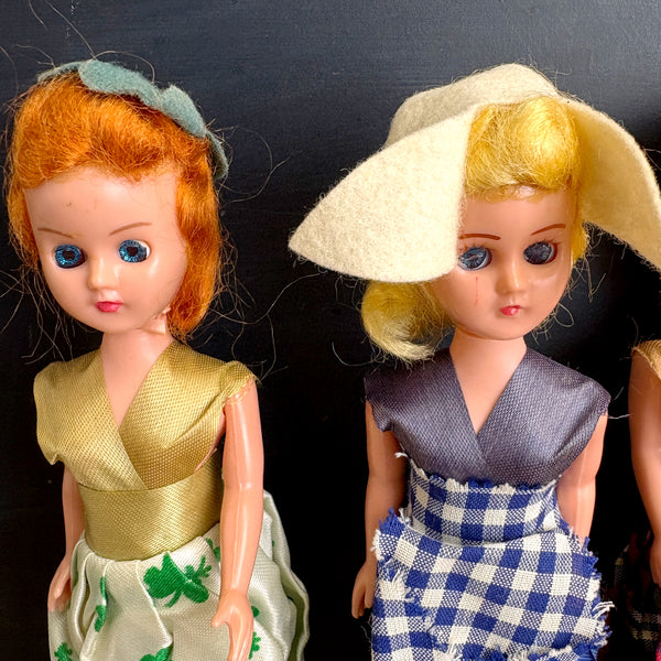 Vintage 1950s International Dolls – Set of 4 – 8" Japan made – Miss Holland, Ireland, Brazil, Scotland