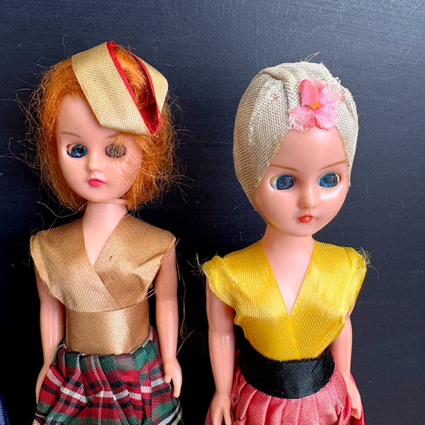 Vintage 1950s International Dolls – Set of 4 – 8" Japan made – Miss Holland, Ireland, Brazil, Scotland