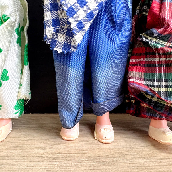 Vintage 1950s International Dolls – Set of 4 – 8" Japan made – Miss Holland, Ireland, Brazil, Scotland