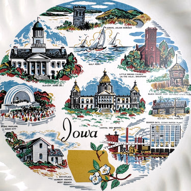 Iowa souvenir state plate - vintage 1970s road trip travel - NextStage Vintage