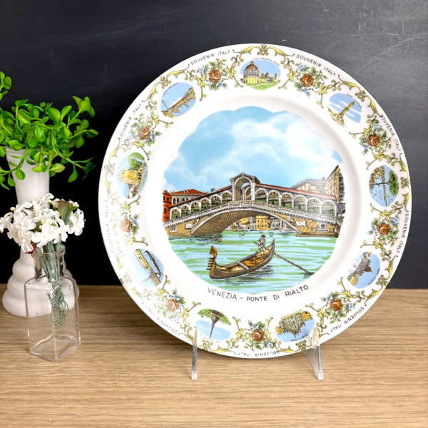 Italy souvenir plate - Venezi - Ponte Di Rialto - 1950s vintage