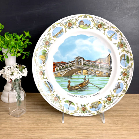 Italy souvenir plate - Venezi - Ponte Di Rialto - 1950s vintage
