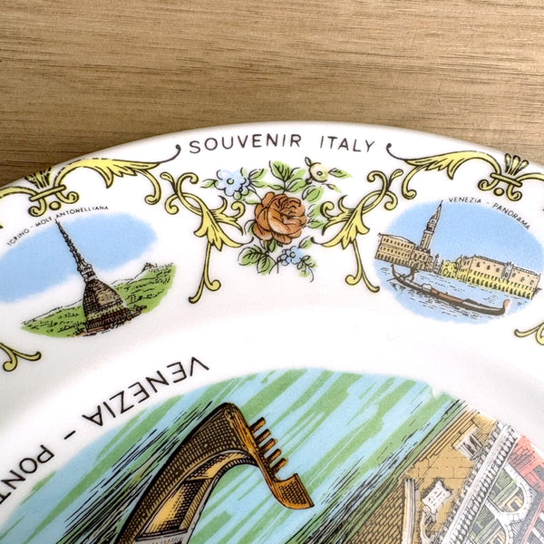 Italy souvenir plate - Venezi - Ponte Di Rialto - 1950s vintage