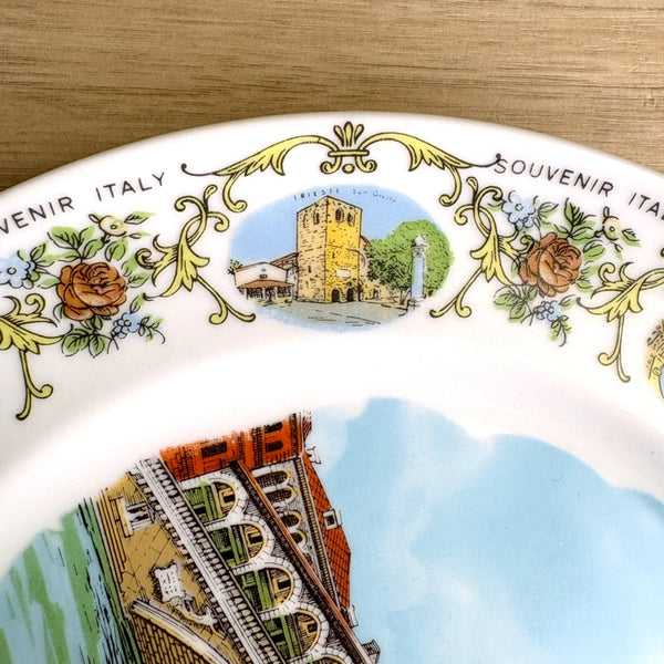Italy souvenir plate - Venezi - Ponte Di Rialto - 1950s vintage
